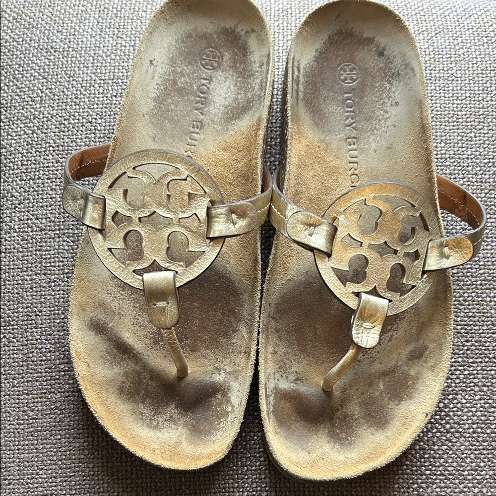 Tory Burch Metallic Gold Sandals